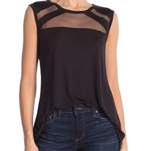 BCBG sheer-blocked top